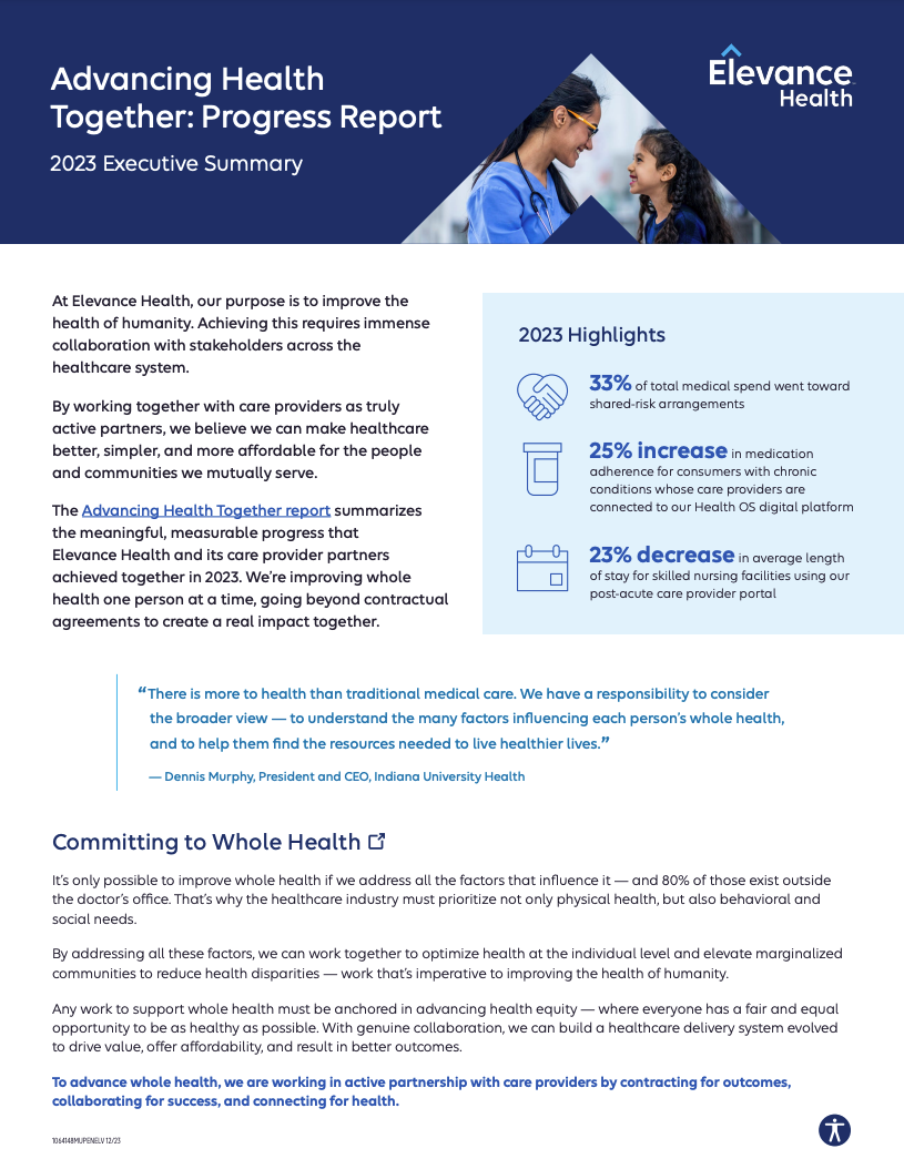Advancing Health Together Report